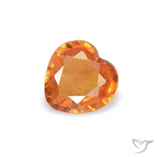 0.29ct 天然 赤みがかったオレンジ サファイア, 心臓, VS