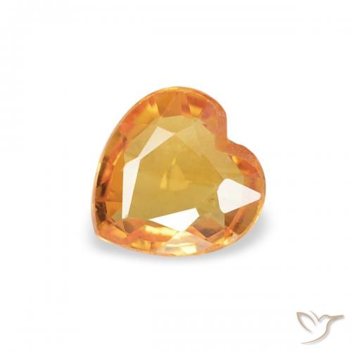 0.36ct 天然 ミディアムオレンジ サファイア, 心臓, VS