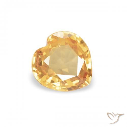 0.33ct 天然 薄いオレンジゴールド サファイア, 心臓, VVS-VS