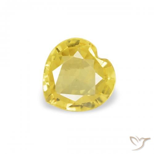 0.32ct 天然 ミディアムイエロー サファイア, 心臓, VVS-VS