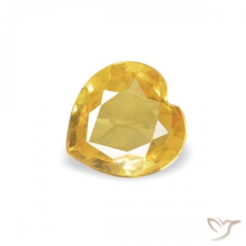 0.33ct 天然 ゴールド サファイア, 心臓, VVS-VS