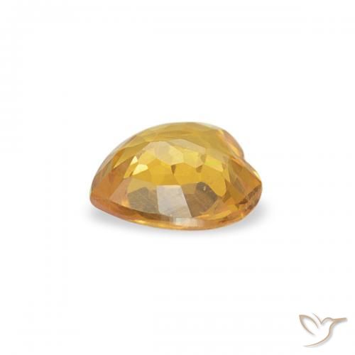 0.34カラットの天然Medium Light-Goldenサファイア、心臓、VVS-VS