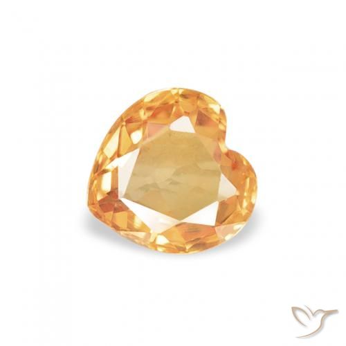 0.42ct 天然 ミディアムオレンジ サファイア, 心臓, VVS-VS
