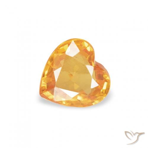 0.40ct 天然 オレンジゴールド サファイア, 心臓, VVS-VS