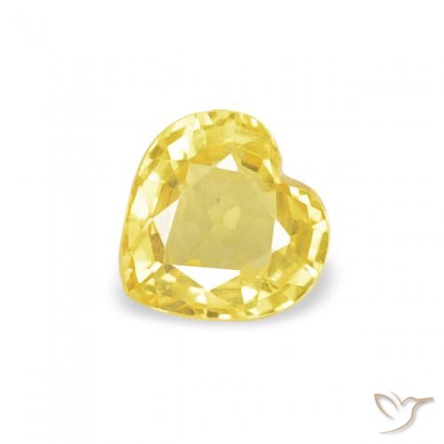 0.42ct 天然 ミディアムイエロー サファイア, 心臓, VVS-VS