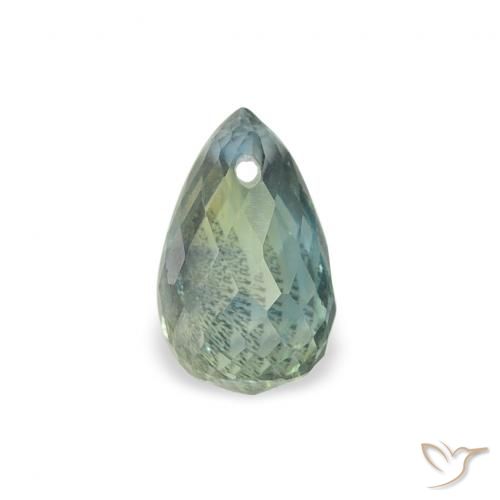 0.66ct 天然 緑がかったブルー サファイア, ブリオレット, VS