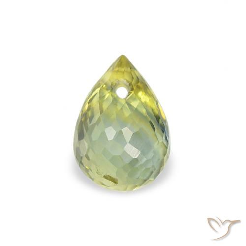 0.68ct 天然 黄みがかったグリーン サファイア, ブリオレット, VS