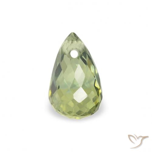 0.39ct 天然 ウォームグリーン サファイア, ブリオレット, VS
