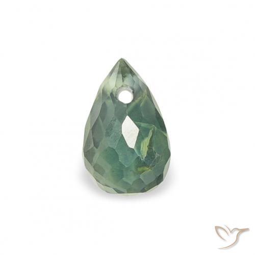 0.38ct 天然 ミディアムグリーン サファイア, ブリオレット, VS