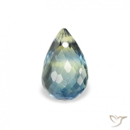 0.85ct 天然 ブルーグリーン サファイア, ブリオレット, VS