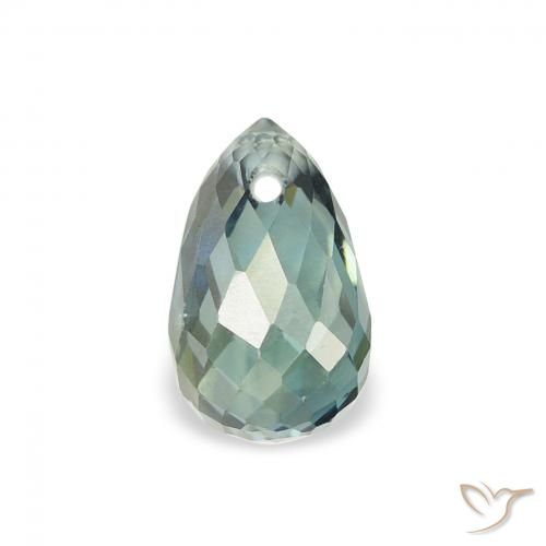 0.90ct 天然 ミディアムブルーグリーン サファイア, ブリオレット, VS