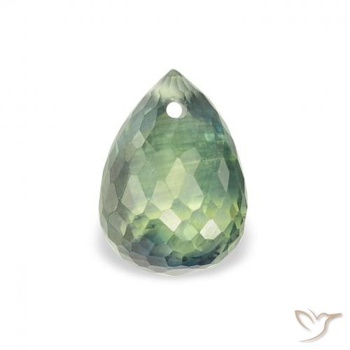 1.13ct 天然 薄いセージグリーン サファイア, ブリオレット, VS