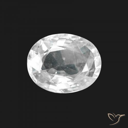 1.67ct 天然 ホワイト サファイア, 楕円形, VS