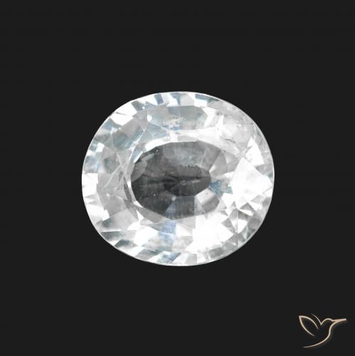 1.64ct 天然 青みがかったホワイト サファイア, 楕円形, VS