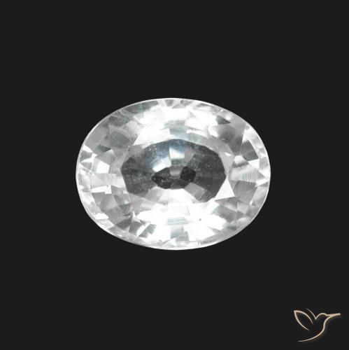 1.50ct 天然 青みがかったホワイト サファイア, 楕円形, VS