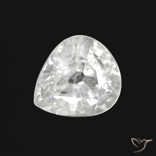 2.63ct 天然 ホワイト サファイア, 洋梨の形, VS