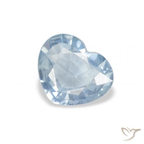 1.03ct 天然 薄いアクアブルー サファイア, 心臓, VS