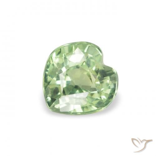 0.69ct 天然 薄いフォレストグリーン サファイア, 心臓, VS
