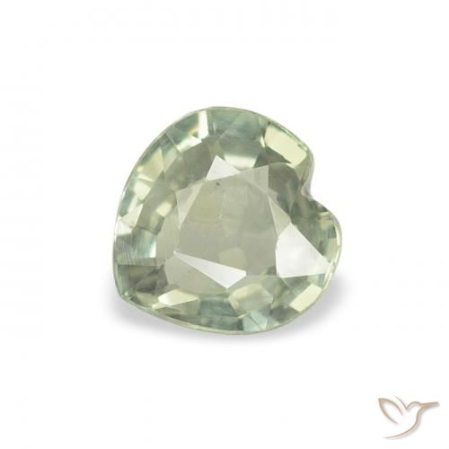 0.61ct 天然 ライトグリーン サファイア, 心臓, VS