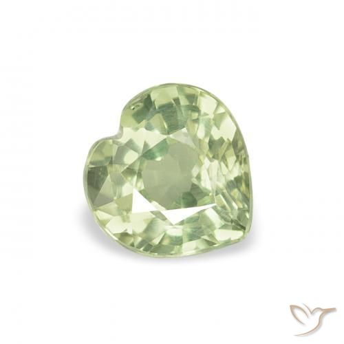 0.64ct 天然 非常に薄い緑 サファイア, 心臓, VS