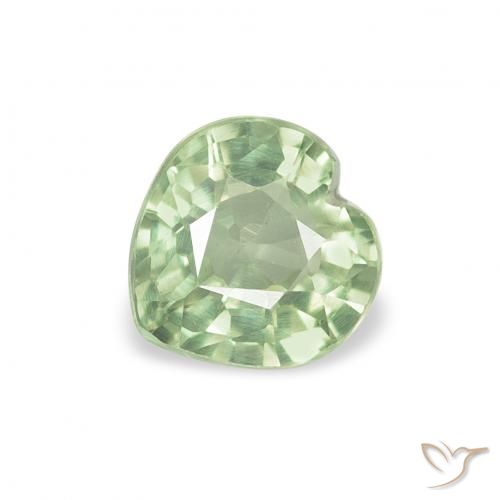 0.71ct 天然 ライトグリーン サファイア, 心臓, VVS-VS, Photo A