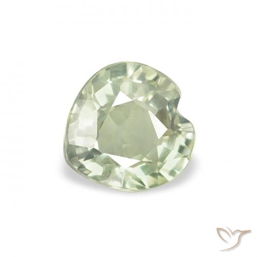 0.65ct 天然 ライトグリーン サファイア, 心臓, VVS-VS