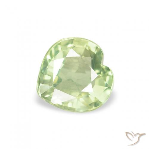 0.64ct 天然 ライトグリーン サファイア, 心臓, VS