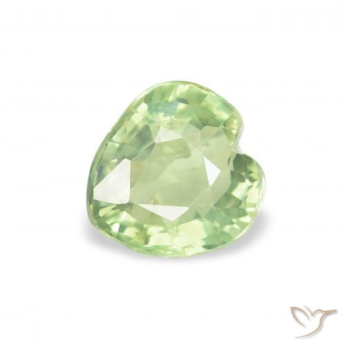 0.73ct 天然 非常に薄い緑 サファイア, 心臓, VS
