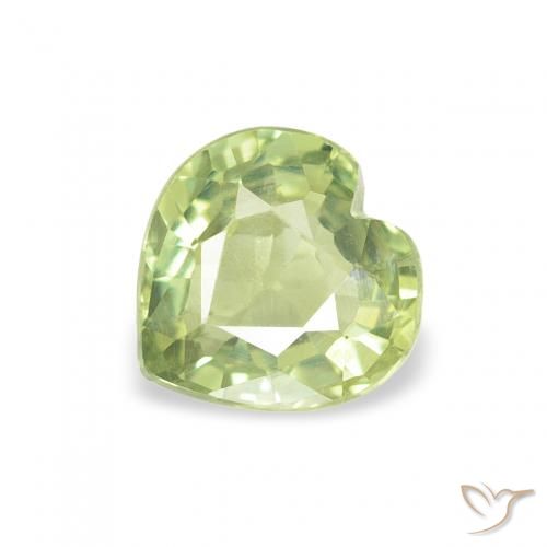 0.69ct 天然 ライトグリーン サファイア, 心臓, VS