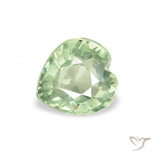 0.67ct 天然 薄いセージグリーン サファイア, 心臓, VS