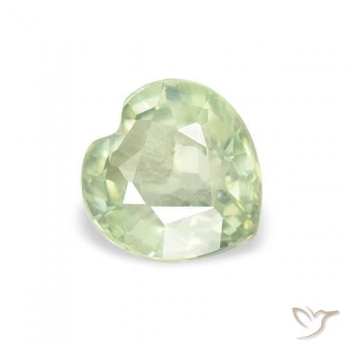 0.69ct 天然 非常に薄い緑 サファイア, 心臓, VS