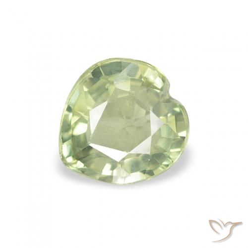 0.62ct 天然 黄みがかったグリーン サファイア, 心臓, VS