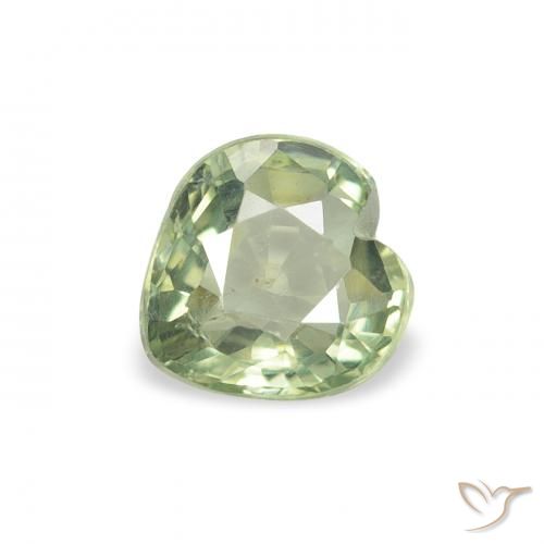 0.64ct 天然 薄いフォレストグリーン サファイア, 心臓, VS