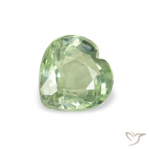 0.66ct 天然 ライトグリーン サファイア, 心臓, VS