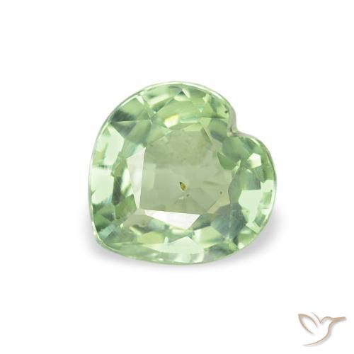 0.61ct 天然 ウォームグリーン サファイア, 心臓, VS