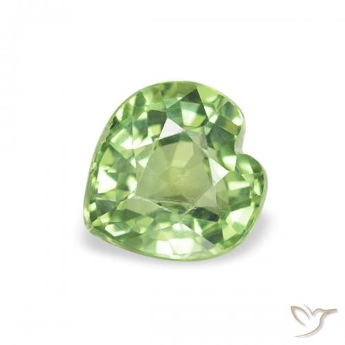 0.64ct 天然 ウォームグリーン サファイア, 心臓, VS