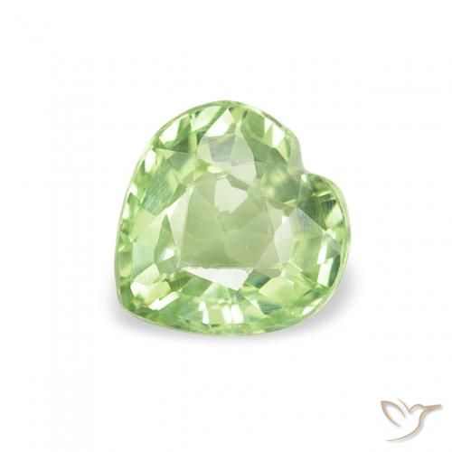 0.71ct 天然 ウォームグリーン サファイア, 心臓, VS