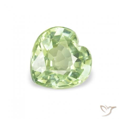0.67ct 天然 ミディアムグリーン サファイア, 心臓, VS