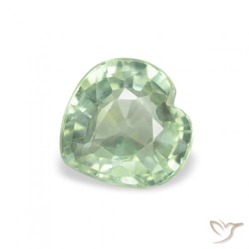 0.67ct 天然 薄いフォレストグリーン サファイア, 心臓, VS