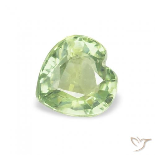 0.68ct 天然 ウォームグリーン サファイア, 心臓, VS
