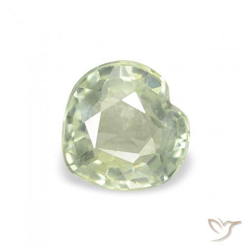 0.62ct 天然 灰色がかった緑 サファイア, 心臓, VS