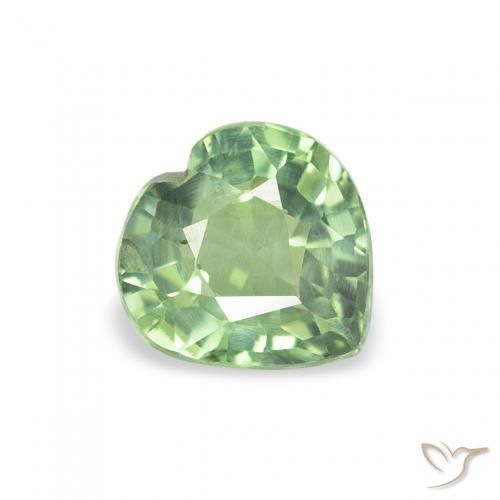 0.62ct 天然 薄いセージグリーン サファイア, 心臓, VS