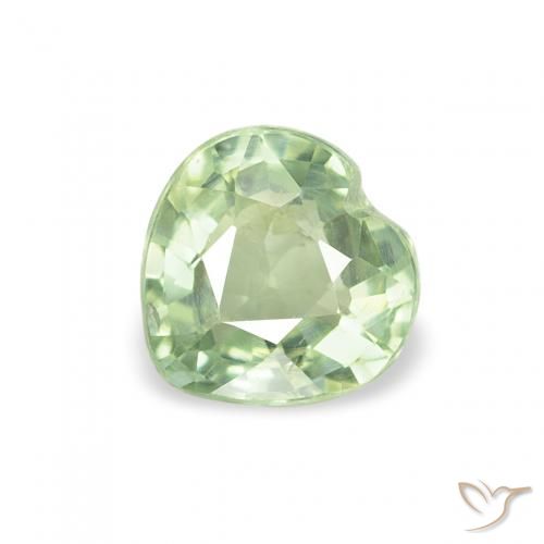 0.64ct 天然 ライトグリーン サファイア, 心臓, VS