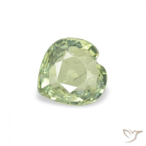 0.61ct 天然 ライトグリーン サファイア, 心臓, VS
