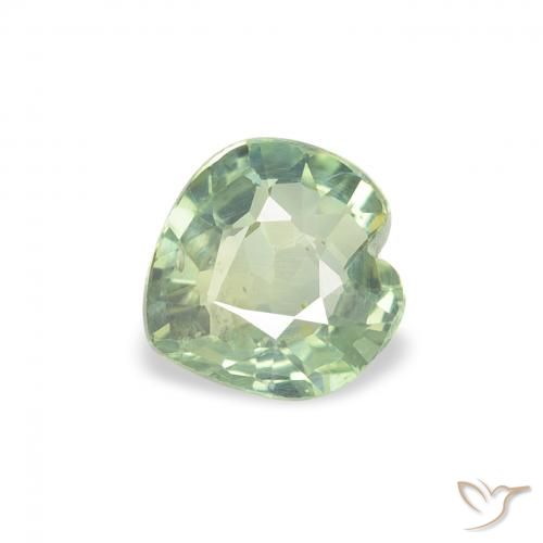 0.65ct 天然 ライトグリーン サファイア, 心臓, VS