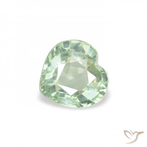 0.68ct 天然 ライトグリーン サファイア, 心臓, VS