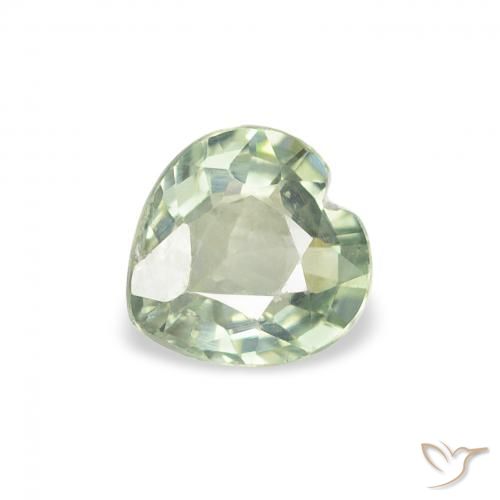 0.66ct 天然 Medium Light Green サファイア, 心臓, VS
