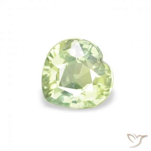 0.66ct 天然 薄いライムグリーン サファイア, 心臓, VS
