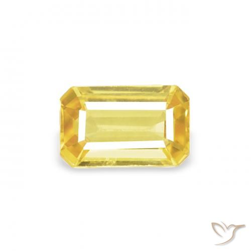 0.41ct 天然 トスカーナイエロー サファイア, エメラルドカット, VS