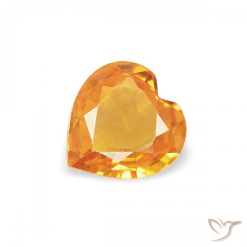 0.32ct 天然 オレンジゴールド サファイア, 心臓, VS